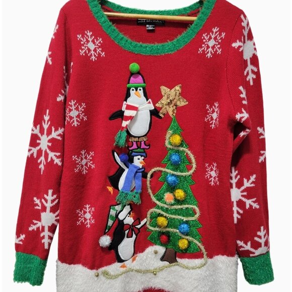 Penguin Christmas Sweater Tunic by United States Sweaters - Picture 10 of 12